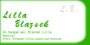 lilla blazsek business card